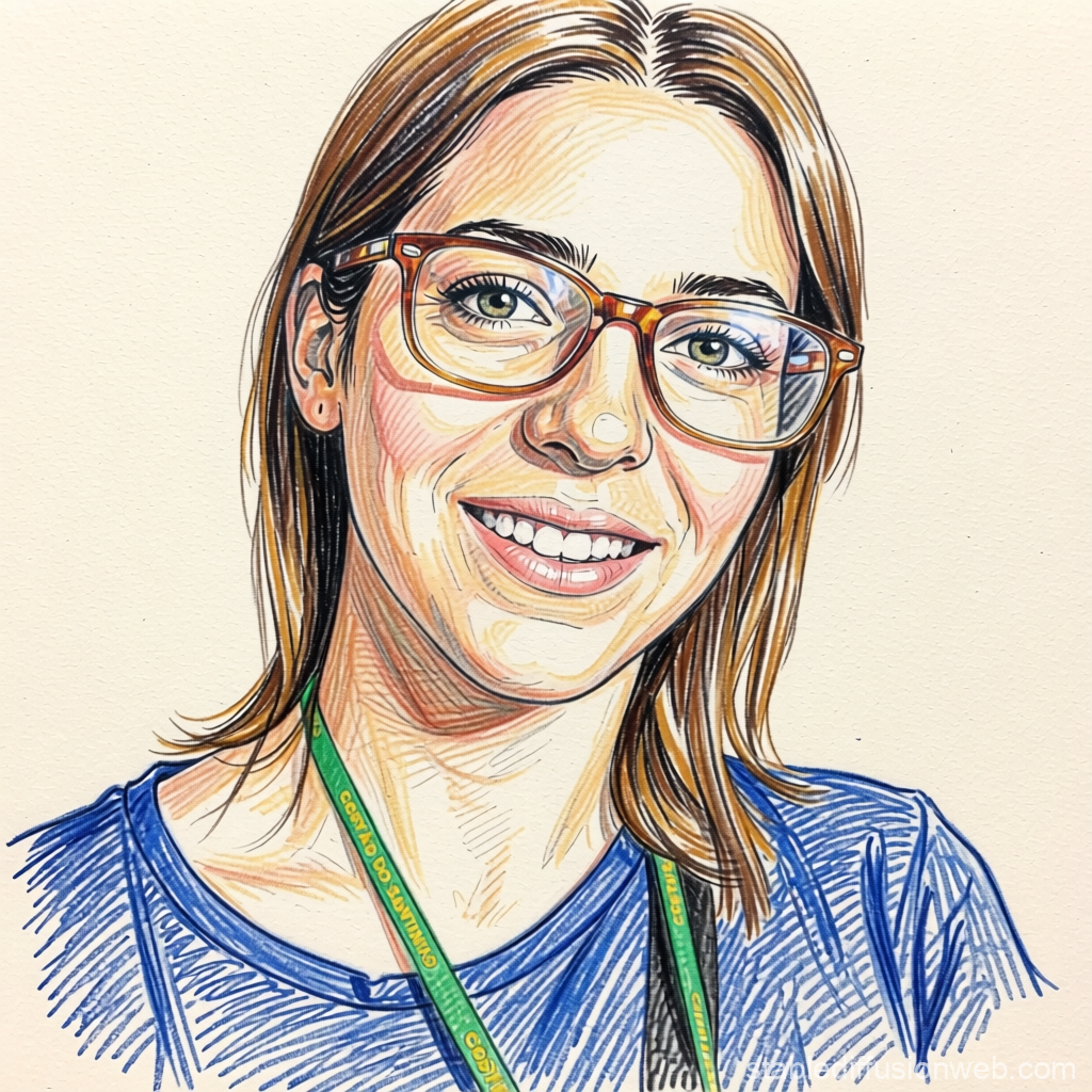 Eu pintada à lapis, representando uma visão intelectual e profissional